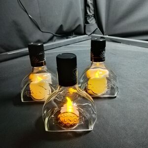 LED Hand Cut From Empty Bottles.Glass Candle Holders 15.00 Ea.